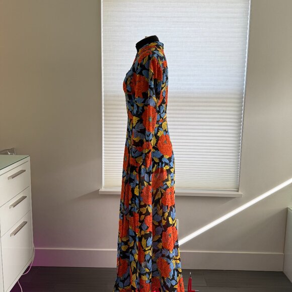 DVF Collared Wrap Cover-Up – Boswell Black – Size M - Picture 3 of 5